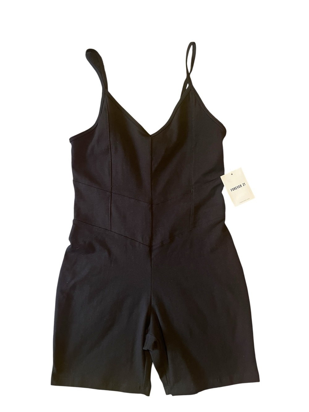Forever 21 Black Spaghetti Strap Corset Style Romper Jumpsuit L NWT